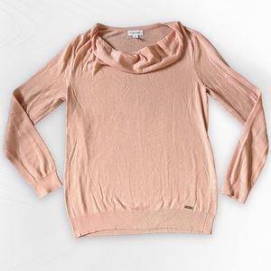 Calvin Klein Pink Cowl Neck Sweater Women’s S Small